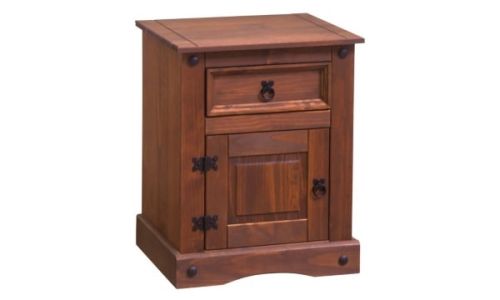 Mesa De Luz Cs-381 Madera maciza 1 cajon 1 puerta