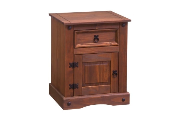 Mesa De Luz Cs-381 Madera maciza 1 cajon 1 puerta