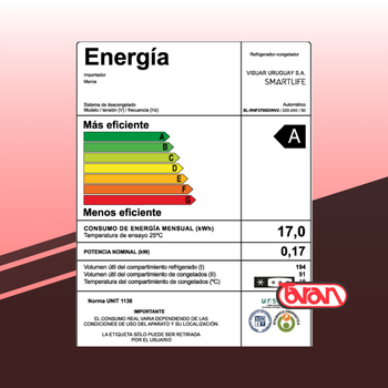 REFRIGERADOR FRÍO SECO CON DISPENSADOR INVERTER SMARTLIFE SL-RNF270SDINV2